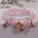 Freshwater Shell Fish Tail Crystal Bracelet for Women