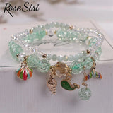 Freshwater Shell Fish Tail Crystal Bracelet for Women