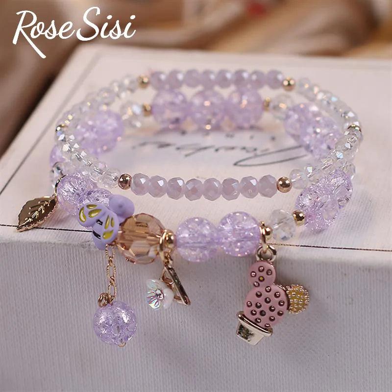 Freshwater Shell Fish Tail Crystal Bracelet for Women