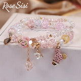 Freshwater Shell Fish Tail Crystal Bracelet for Women