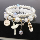 Fresh Flower Wrist Bracelets for Women and Crystal Bead Bracelet
