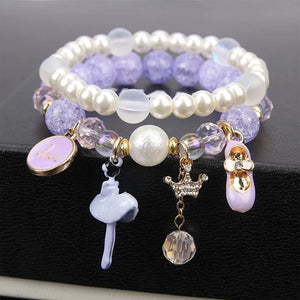 Fresh Flower Wrist Bracelets for Women and Crystal Bead Bracelet