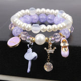 Fresh Flower Wrist Bracelets for Women and Crystal Bead Bracelet