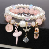 Fresh Flower Wrist Bracelets for Women and Crystal Bead Bracelet