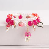 Fresh Flower Wrist Bracelets for Women and Crystal Bead Bracelet