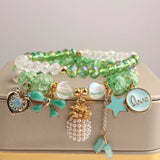 Crystal Bead Bracelet for Women - Girl Pendant Jewelry