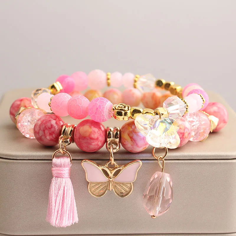 Crystal Bead Bracelet for Women - Girl Pendant Jewelry