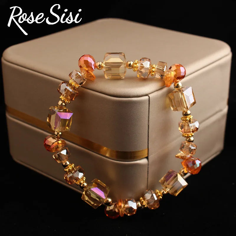 Korean Style Magic Crystal Bracelet for Women Beaded Elastic Jewelry Present