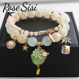 Opal Pendant 2-Piece Bracelets for Women