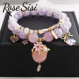 Opal Pendant 2-Piece Bracelets for Women