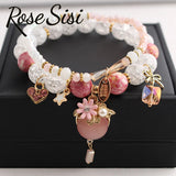 Opal Pendant 2-Piece Bracelets for Women