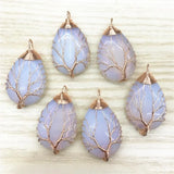 Tree of Life Necklace Natural Stone Gems Pendants Wire Wrap