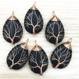 Tree of Life Necklace Natural Stone Gems Pendants Wire Wrap