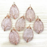Tree of Life Necklace Natural Stone Gems Pendants Wire Wrap