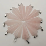 Roses Quartz Arrow Stone Pendant for Jewelry Making