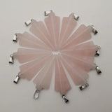 Roses Quartz Arrow Stone Pendant for Jewelry Making