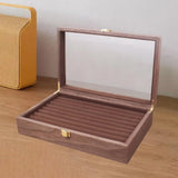 Rosewood Glossy Jewelry Tray Display Case Rows