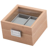 Rosewood Pattern Wood Double Watch Storage Box With Glass Lid
