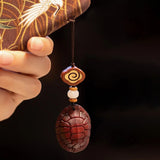 Rosewood Turtle Shell Keychain Fortune Turtle Back