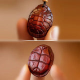 Rosewood Turtle Shell Keychain Fortune Turtle Back