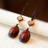 Rosewood Turtle Shell Keychain Fortune Turtle Back
