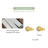 925 Silver 5mm Frosting Ball Stud Earrings for Women