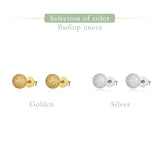 925 Silver 5mm Frosting Ball Stud Earrings for Women