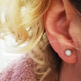 925 Silver 5mm Frosting Ball Stud Earrings for Women