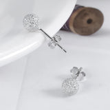 925 Silver 5mm Frosting Ball Stud Earrings for Women