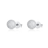 925 Silver 5mm Frosting Ball Stud Earrings for Women