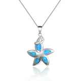 925 Silver Opal Stone Necklace CZ Wedding Jewelry Gift