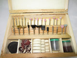 Rotary Grinding Tool Set with Wooden Case