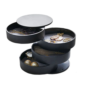 360 Rotatable Jewelry Storage Box Creative Plastic Earrings Ring Multi-Function