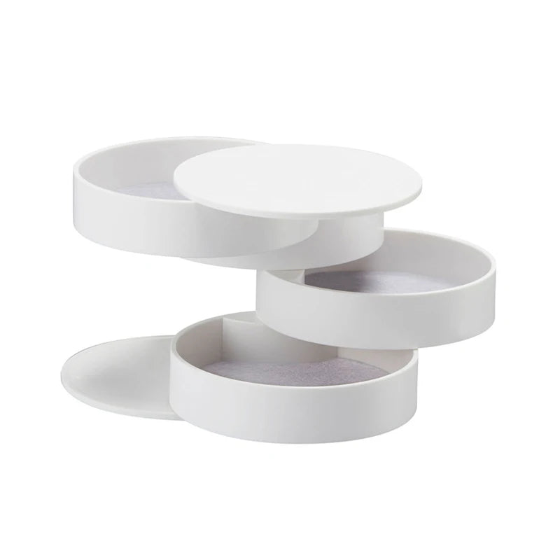 360 Rotatable Jewelry Storage Box Creative Plastic Earrings Ring Multi-Function