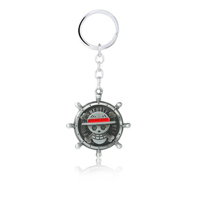 One Piece Skeleton Luffy Pirate Skull Keychain Metal Pendant Keyring