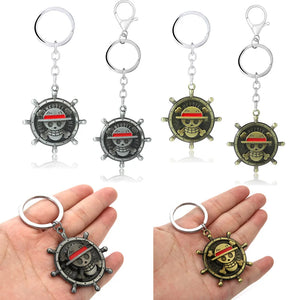 One Piece Skeleton Luffy Pirate Skull Keychain Metal Pendant Keyring