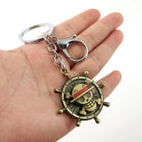 One Piece Skeleton Luffy Pirate Skull Keychain Metal Pendant Keyring