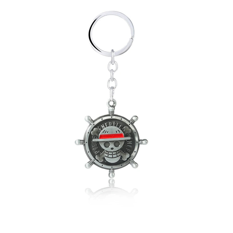 One Piece Skeleton Luffy Pirate Skull Keychain Metal Pendant Keyring
