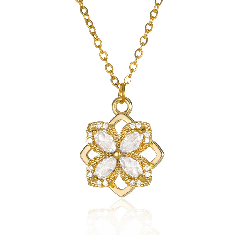 Crystal Flower Necklace for Women Stress Relief