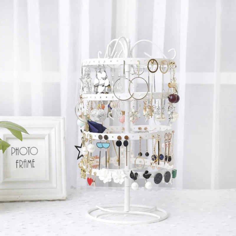 Rotating Earring Display Jewelry Rack Organizer Hard Display Stand