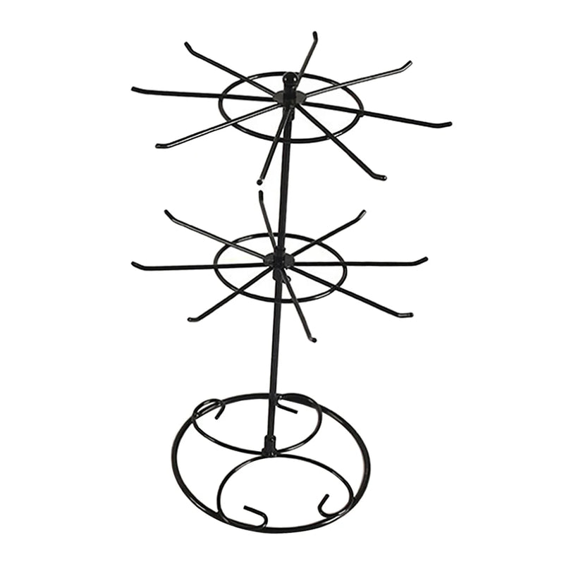 2-Tier Rotating Iron Stand Rack Jewelry Toy Display