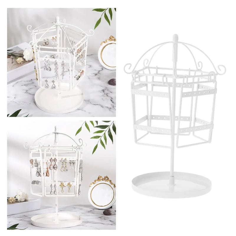 Rotating Jewelry Display Stand Organizer Metal