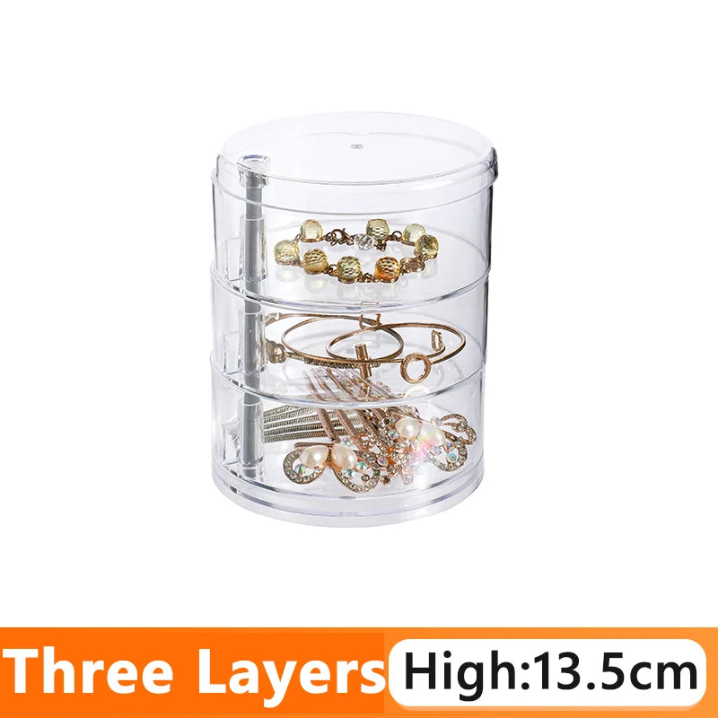 Rotating Jewelry Storage Box Makeup Storage Rack Organizer