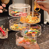 Rotating Jewelry Storage Box Transparent Makeup Organizer
