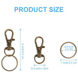 Metal Lobster Claw Clasp Key Ring with Rotating Snap Hooks