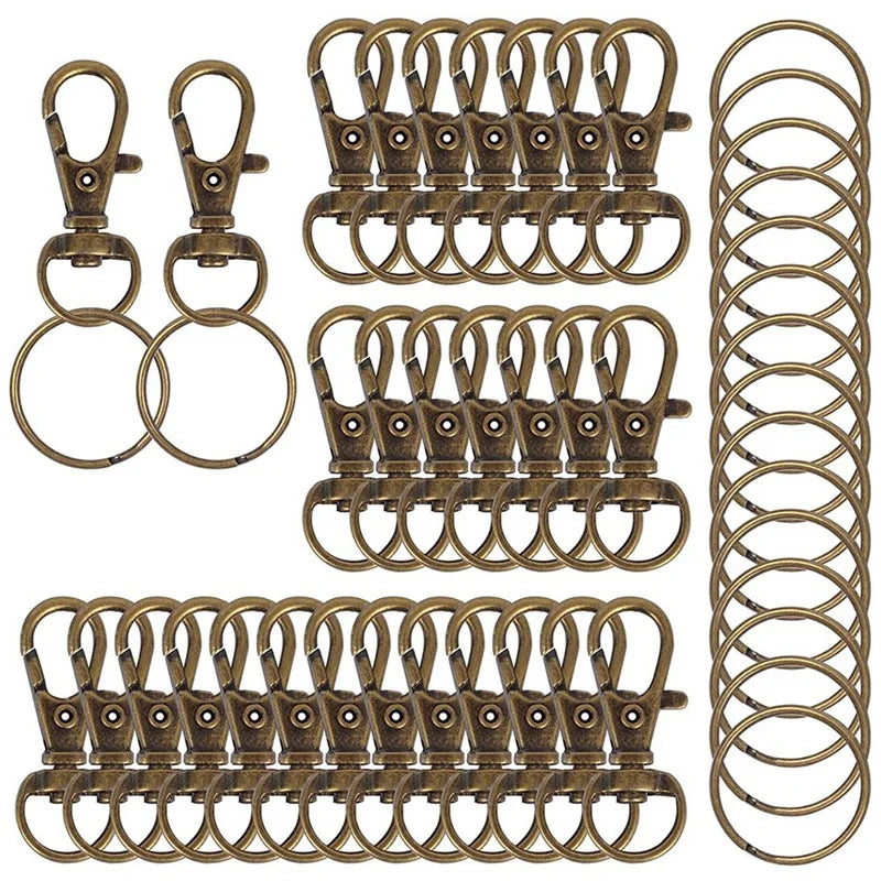 Metal Lobster Claw Clasp Key Ring with Rotating Snap Hooks