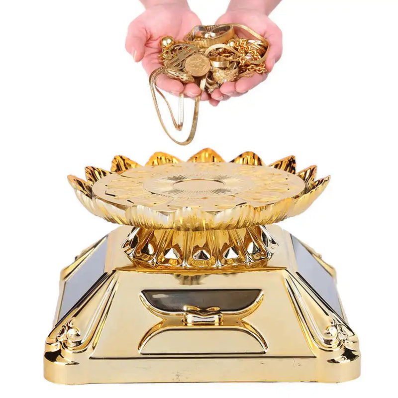 Rotating Turntable Jewelry Display Stand Holder Necklace Tray