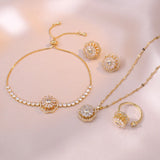 Zircon Flower Jewelry Set for Women