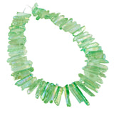 Quartz Crystal Points Loose Spacer Beads Titanium Coated Sticks for DIY