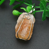 Irregular Natural Gemstone Wire Wrapped Pendant for Necklace DIY